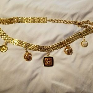 Vintage Chanel Cabochon Pearl Chain Belt/Necklace
